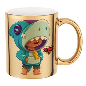 Brawl Stars Leon Shark, Mug ceramic, gold mirror, 330ml