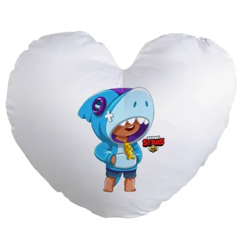 Brawl Stars Leon Shark, Μαξιλάρι καναπέ καρδιά 40x40cm περιέχεται το  γέμισμα