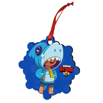 Brawl Stars Leon Shark, Christmas ornament snowflake wooden 7.5cm
