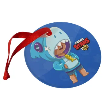 Brawl Stars Leon Shark, Christmas ornament glass 9cm