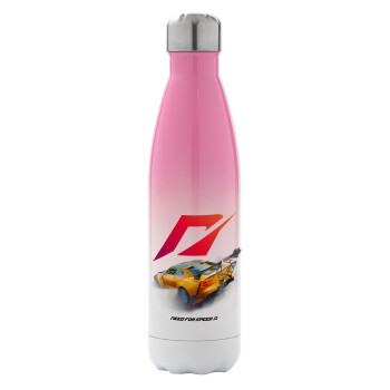 Need For Speed, Metal mug thermos Pink/White (Stainless steel), double wall, 500ml
