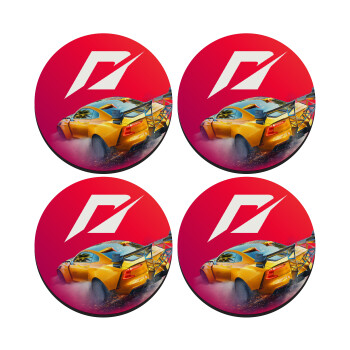 Need For Speed, SET of 4 round wooden coasters (9cm)
