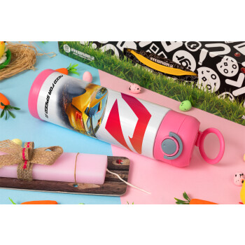 Need For Speed, Easter candle, Childrens hot water bottle, stainless steel, with safety straw, PINK (500ml)