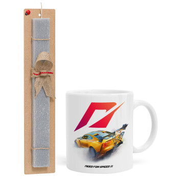 Need For Speed, Easter Set, Ceramic Cup (330ml) & Easter aromatic flat candle (30cm) (GRAY)