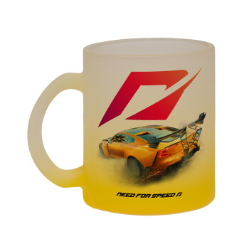 Need For Speed, Κούπα γυάλινη δίχρωμη με βάση το κίτρινο ματ, 330ml