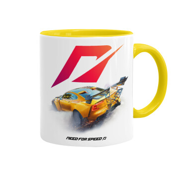 Need For Speed, Κούπα χρωματιστή κίτρινη, κεραμική, 330ml