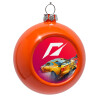 Orange Christmas tree ornament bauble 8cm