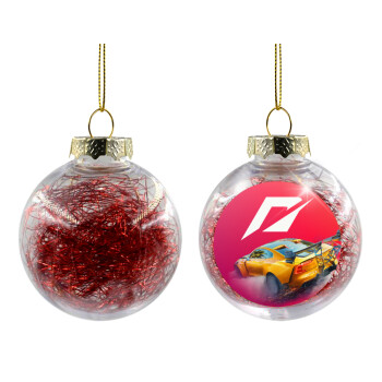 Need For Speed, Χριστουγεννιάτικη μπάλα δένδρου διάφανη με κόκκινο γέμισμα 8cm
