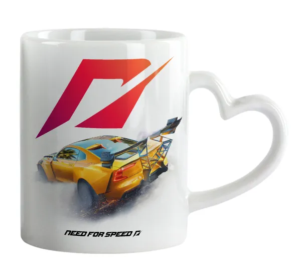 Need For Speed — Κούπα καρδιά χερούλι λευκή, κεραμική, 330ml