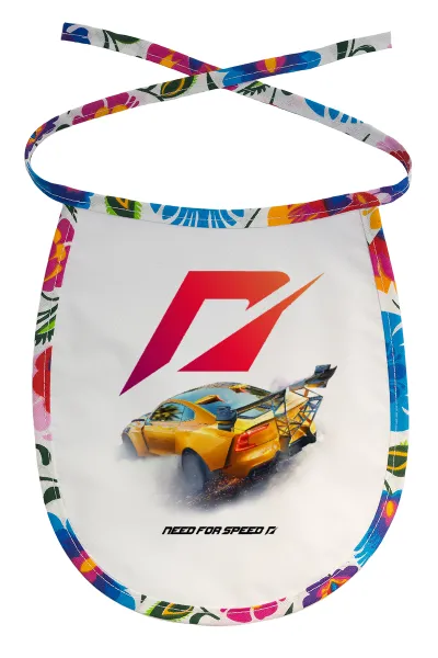 Need For Speed — Stain-resistant baby bib with tie, multicoloured