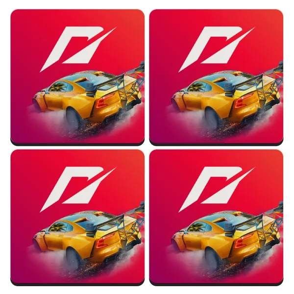 Need For Speed — Set of 4 square wooden coasters (9cm)