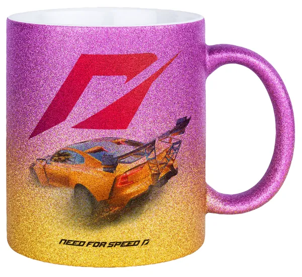 Need For Speed — Κούπα Χρυσή/Ροζ Glitter, κεραμική, 330ml