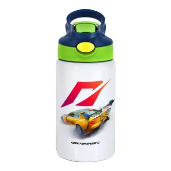 Need For Speed, Παιδικό παγούρι θερμό, ανοξείδωτο, με καλαμάκι ασφαλείας, πράσινο/μπλε (350ml)