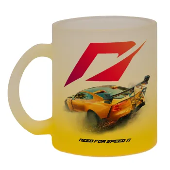 Need For Speed, Κούπα γυάλινη δίχρωμη με βάση το κίτρινο ματ, 330ml