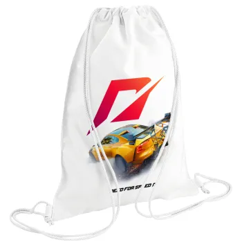 Need For Speed, Backpack pouch GYMBAG white (28x40cm)