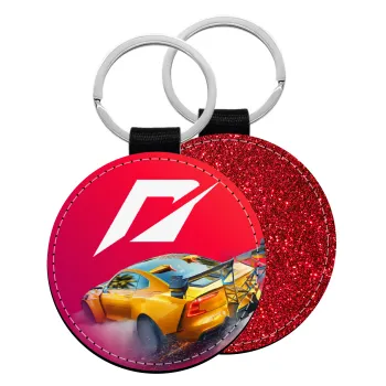 Need For Speed, Μπρελόκ Δερματίνη, στρογγυλό ΚΟΚΚΙΝΟ (5cm)