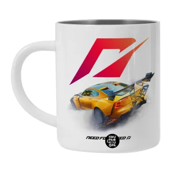 Need For Speed, Λευκή Ανοξείδωτη Μεταλλική Κούπα 450ml - Διπλού Τοιχώματος 