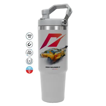 Need For Speed, ΓΚΡΙ χρώματος Θερμός Ανοξείδωτο 890ml (30oz) με χερούλι