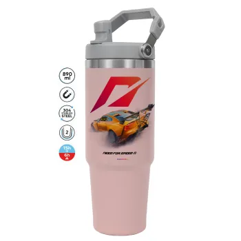Need For Speed, ΡΟΖ χρώματος Θερμός Ανοξείδωτο 890ml (30oz) με χερούλι