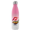 Μεταλλικό παγούρι θερμός Ροζ/Λευκό (Stainless steel), διπλού τοιχώματος, 500ml