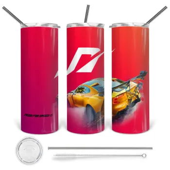 Need For Speed, Tumbler stainless steel 600ml, with metal straw & cleaning brush
