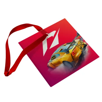 Need For Speed, Christmas ornament, glass square ornament 9x9cm