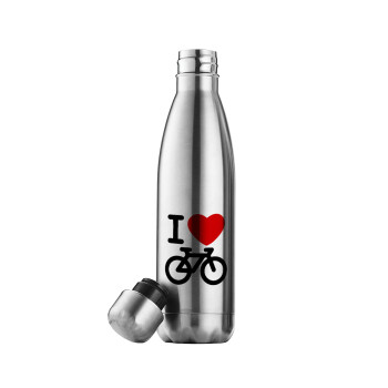 I love Bike, Μεταλλικό παγούρι θερμός Inox (Stainless steel), διπλού τοιχώματος, 500ml