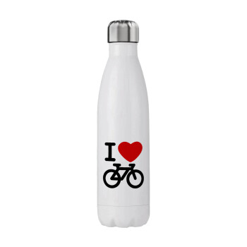 I love Bike, Μεταλλικό παγούρι θερμός (Stainless steel), διπλού τοιχώματος, 750ml