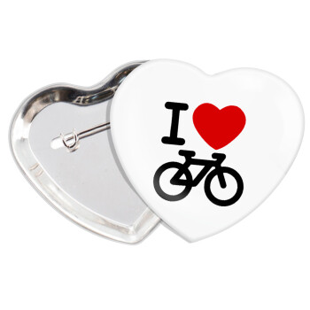 I love Bike, Κονκάρδα παραμάνα καρδιά (57x52mm)