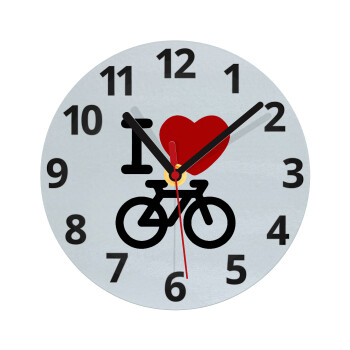I love Bike, Ρολόι τοίχου γυάλινο (20cm)