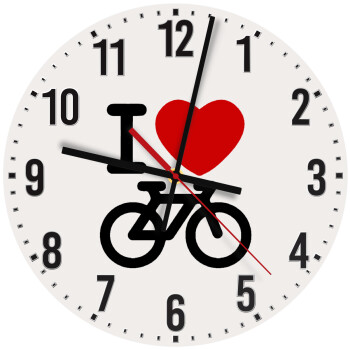I love Bike, Ρολόι τοίχου ξύλινο (30cm)