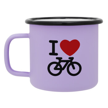 I love Bike, Κούπα Μεταλλική εμαγιέ ΜΑΤ Light Pastel Purple 360ml