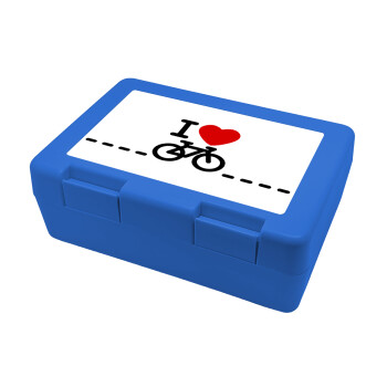I love Bike, Children's cookie container BLUE 185x128x65mm (BPA free plastic)