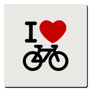I love Bike, Τετράγωνο μαγνητάκι ξύλινο 6x6cm