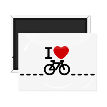 I love Bike, Ορθογώνιο μαγνητάκι ψυγείου διάστασης 9x6cm