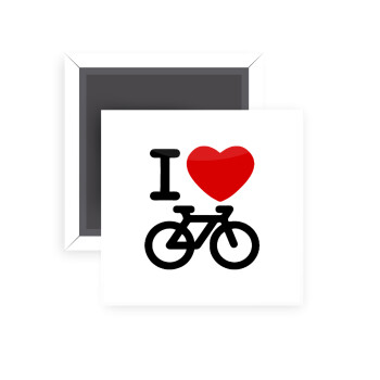 I love Bike, Μαγνητάκι ψυγείου τετράγωνο διάστασης 5x5cm