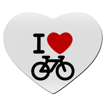 I love Bike, Mousepad heart 23x20cm