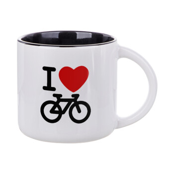 I love Bike, Κούπα κεραμική 400ml Λευκή/Μαύρη