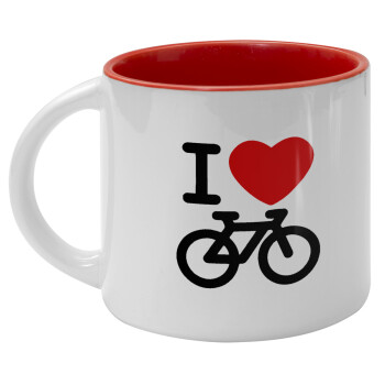 I love Bike, Κούπα κεραμική 400ml Λευκή/Κόκκινη