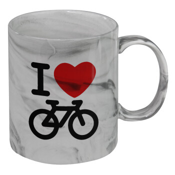 I love Bike, Mug ceramic marble style, 330ml
