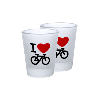 I love Bike, Σφηνοπότηρα γυάλινα 45ml του πάγου (2 τεμάχια)
