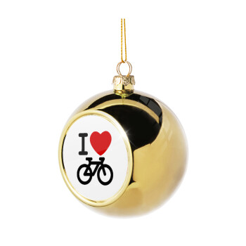 I love Bike, Χριστουγεννιάτικη μπάλα δένδρου Χρυσή 8cm
