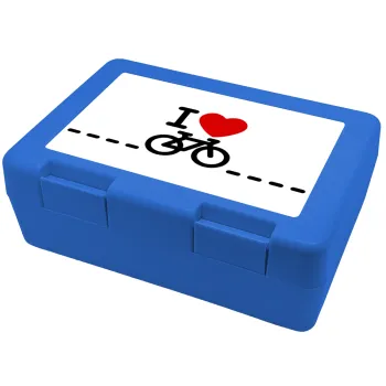 I love Bike, Children's cookie container BLUE 185x128x65mm (BPA free plastic)