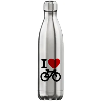 I love Bike, Inox (Stainless steel) hot metal mug, double wall, 750ml