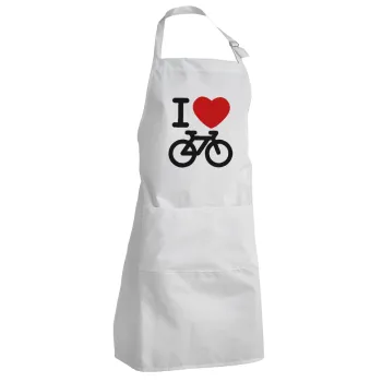 I love Bike, Ποδιά Σεφ Ολόσωμη Ενήλικων (με ρυθμιστικά και 2 τσέπες)