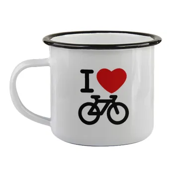 I love Bike, Κούπα εμαγιέ με μαύρο χείλος 360ml