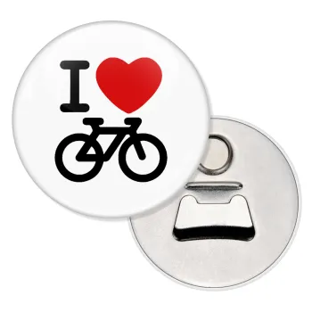 I love Bike, Μαγνητάκι και ανοιχτήρι μπύρας στρογγυλό διάστασης 5,9cm