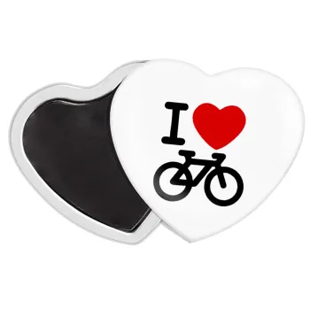 I love Bike, Μαγνητάκι καρδιά (57x52mm)