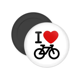 I love Bike, Μαγνητάκι ψυγείου στρογγυλό διάστασης 5cm