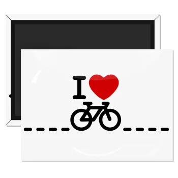 I love Bike, Ορθογώνιο μαγνητάκι ψυγείου διάστασης 9x6cm